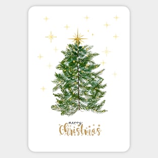 Christmas Tree Postcard Sticker